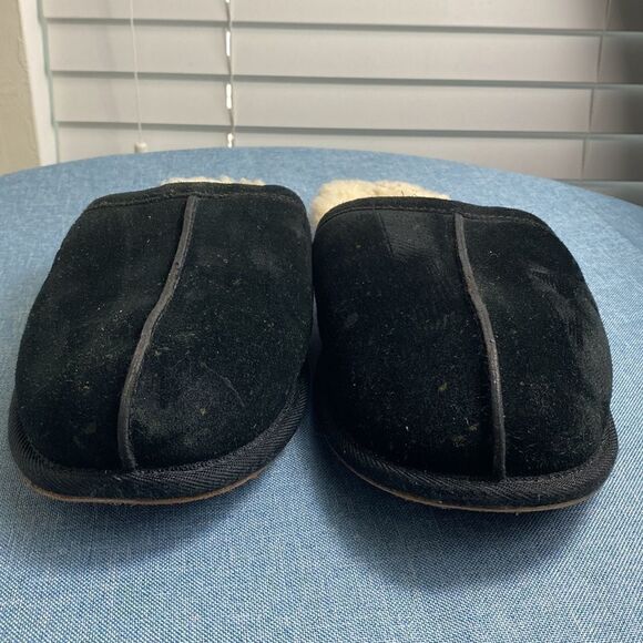 UGG men’s Scuff Fur-Lined Black Mule Slippers, size 11. - Picture 2 of 11